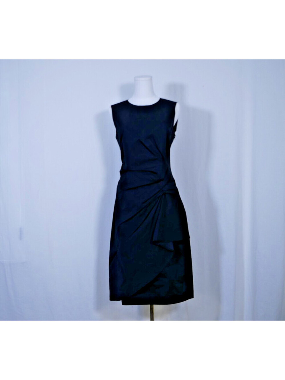 Lida Baday Black Sleeveless Gathered Radzimir Dress Women's Size 8